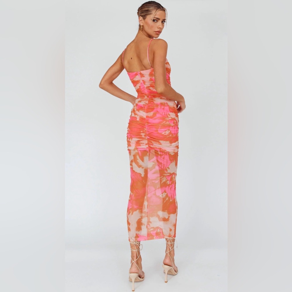 Women's Saints & Secrets Logan Cami Strap Midi Dress Floral Pink - Small - Picture 3 of 7